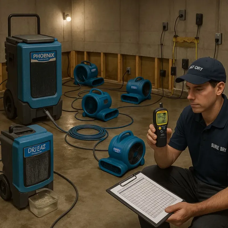 Structural Drying and Dehumidification process in Aspinwall, PA
